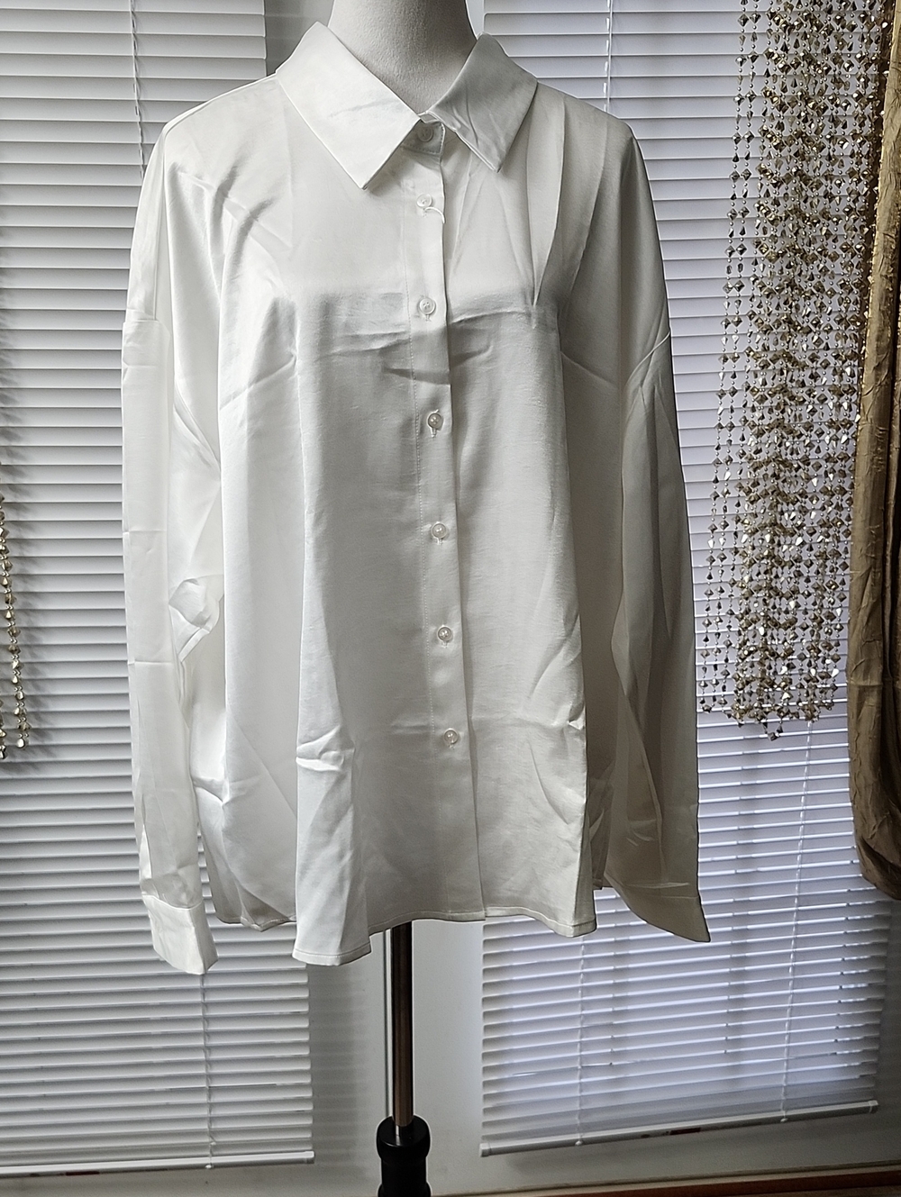 Classic White Button-Up Shirt for Women